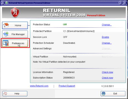 Returnil Virtual SystemN